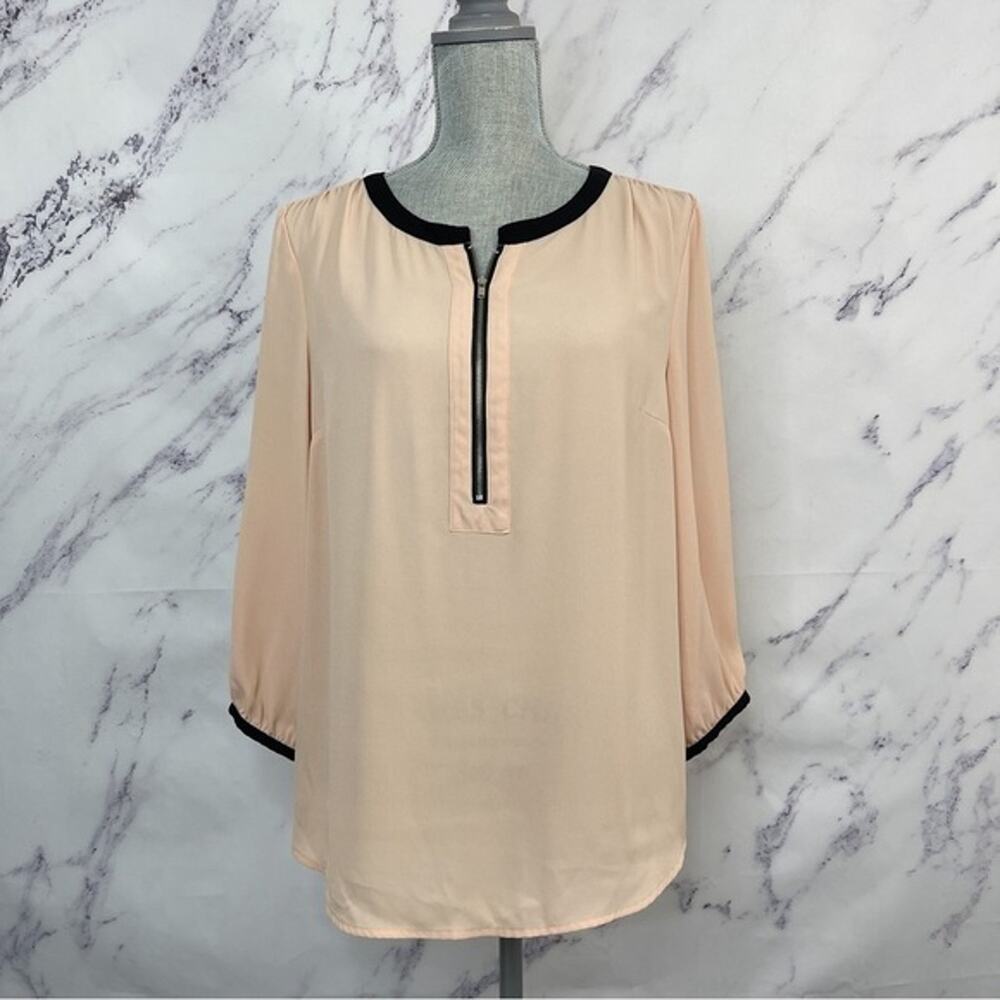 Daniel Rainn | Peach/Black Long Sleeve Top | M